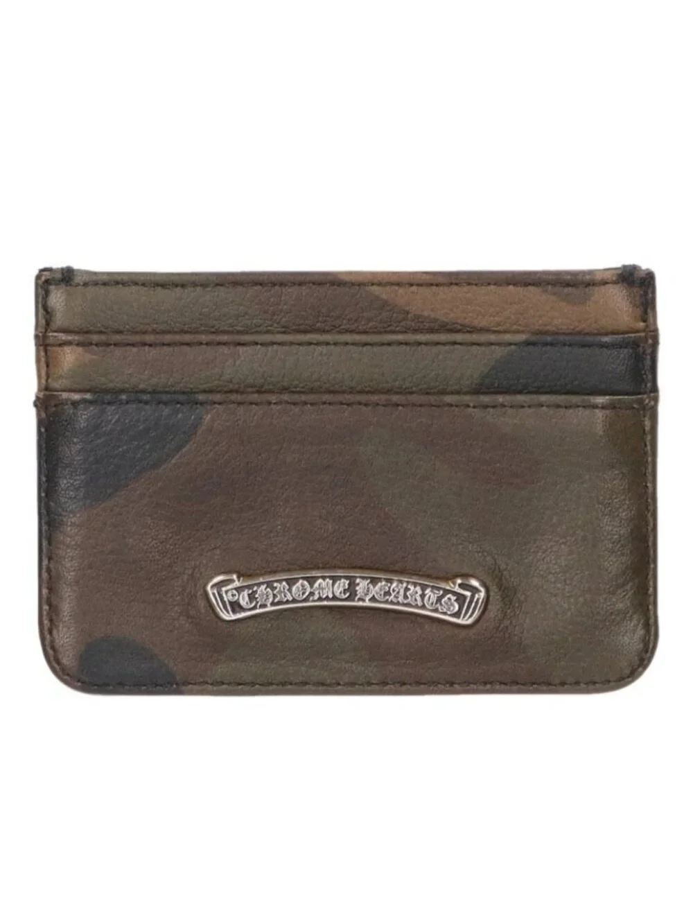 Chrome Hearts Double Side Scroll Label Camo Leather Card Case